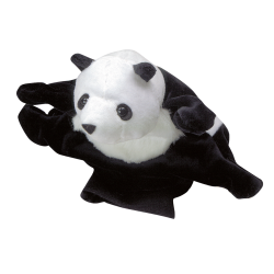 La marionetta in morbido peluche a forma di panda della Beleduc