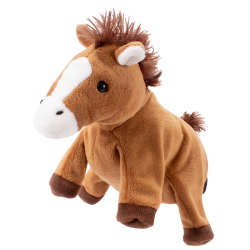 La marionetta in morbido peluche a forma di cavallo della Beleduc