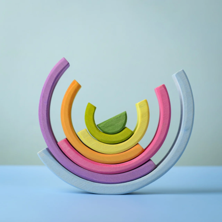 Tante cose puoi creare con i pezzi in legno del puzzle del piccolo arcobaleno della BumbuToys