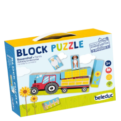La scatola del puzzle a blocchi di una fattoria della Belduc