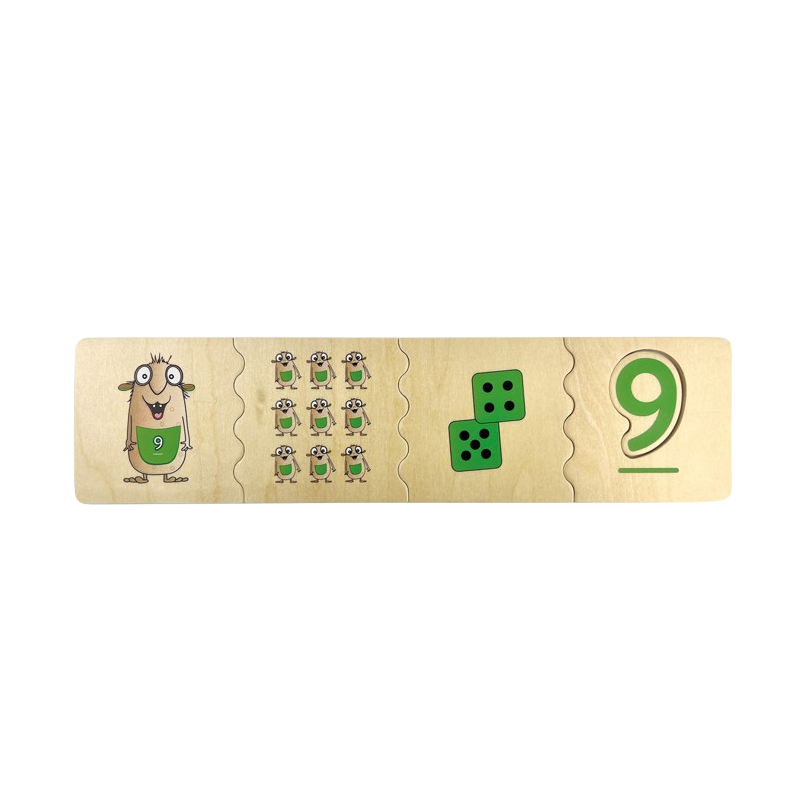 Un esempio della giusta combinazione del numero 9 del puzzle Mormels Numeri Un esempio della giusta combinazione del numero 9 del puzzle Mormels Numeri