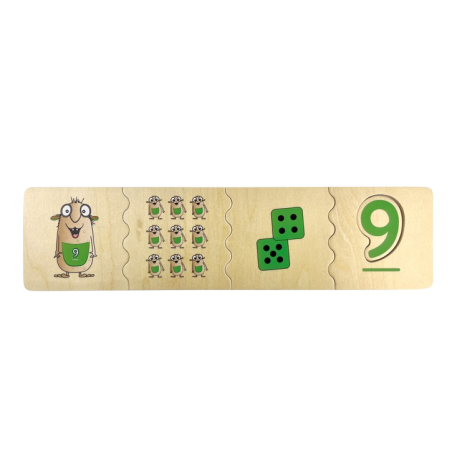 Un esempio della giusta combinazione del numero 9 del puzzle Mormels Numeri Un esempio della giusta combinazione del numero 9 del puzzle Mormels Numeri