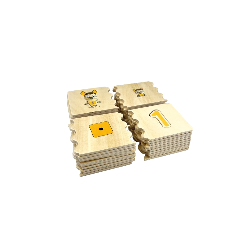 Le carte in legno del puzzle Mormels Numeri Le carte in legno del puzzle Mormels Numeri
