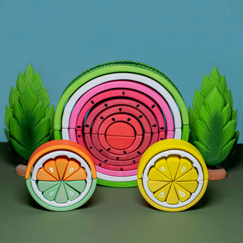 Tutti i puzzle della linea BumbuToys possono essere abbinati tra loro per creare creazioni uniche e colorate Tutti i puzzle della linea BumbuToys possono essere abbinati tra loro per creare creazioni uniche e colorate