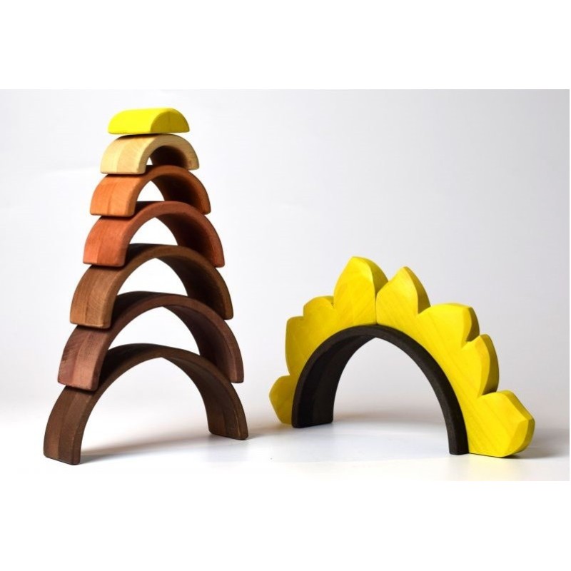 Crea tantissime forme anche astratte con i 10 pezzi del puzzle in legno del girasole della BumbuToys Crea tantissime forme anche astratte con i 10 pezzi del puzzle in legno del girasole della BumbuToys