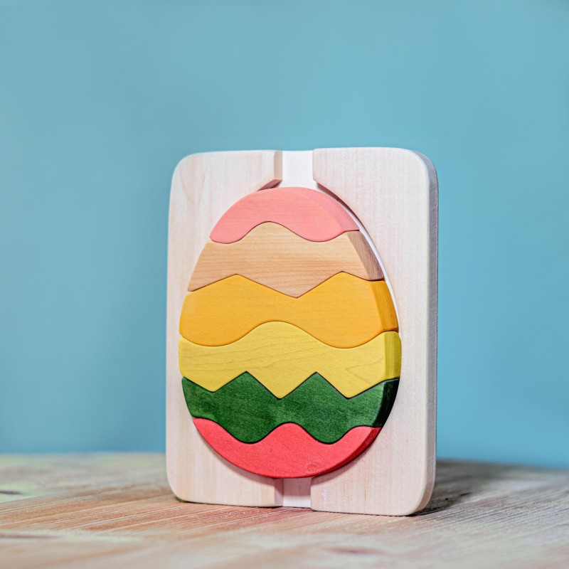 6 pezzi in legno per creare un colorato uovo di Pasqua della BumbuToys