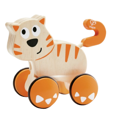 Il gatto trainabile Dante di Hape che si muove in avanti quando lo spingi