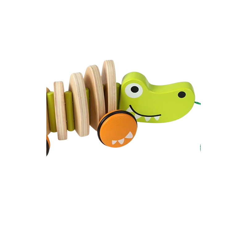 Il Coccodrillo da tirare di Hape ha un comodo e resistente filo da tirare Il Coccodrillo da tirare di Hape ha un comodo e resistente filo da tirare