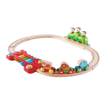 Il Percorso musica e scimmiette saltellanti di Hape per un divertimento ad ogni giro