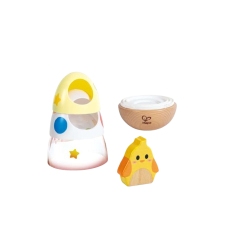 Un pulcino divertente e colorato della Hape da impilare e ricostruire Un pulcino divertente e colorato della Hape da impilare e ricostruire
