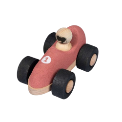 La macchinina in sughero della Korko nel colore rosso