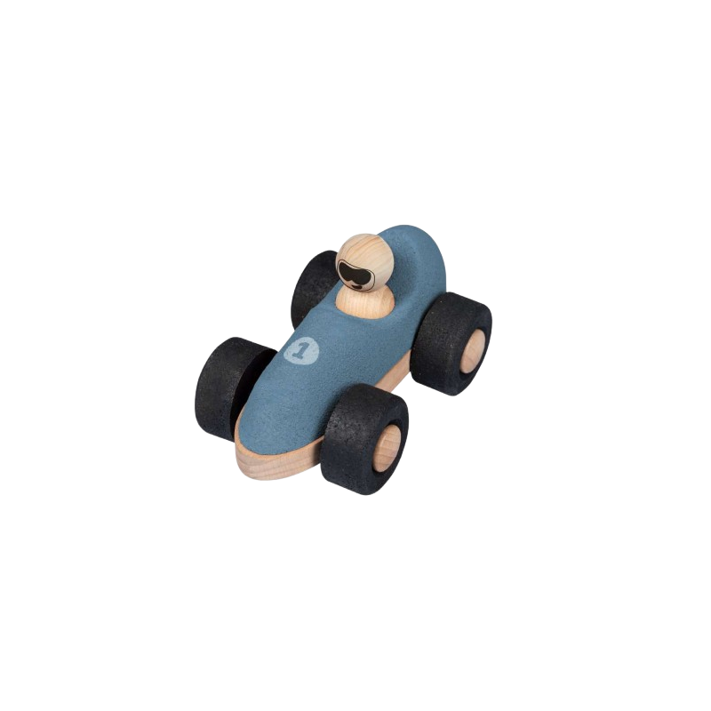 La macchinina in sughero della Korko nel colore blu La macchinina in sughero della Korko nel colore blu