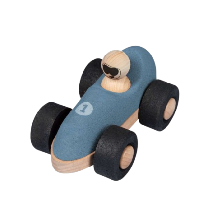 La macchinina in sughero della Korko nel colore blu La macchinina in sughero della Korko nel colore blu