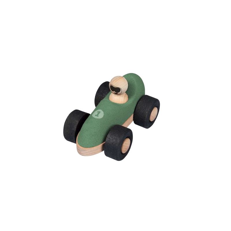 La macchinina in sughero della Korko nel colore verde La macchinina in sughero della Korko nel colore verde