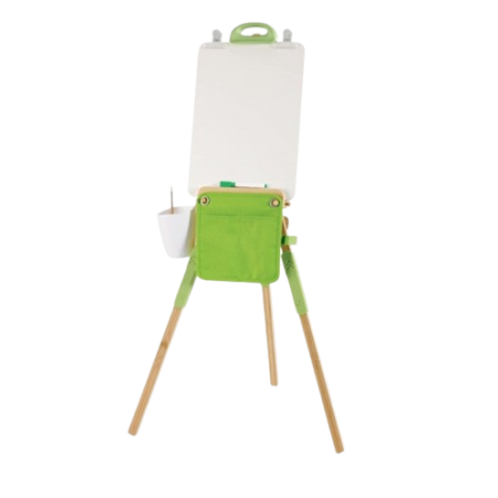 Il Cavalletto portatile in bambù di Hape ideale per far disegnare i bambini