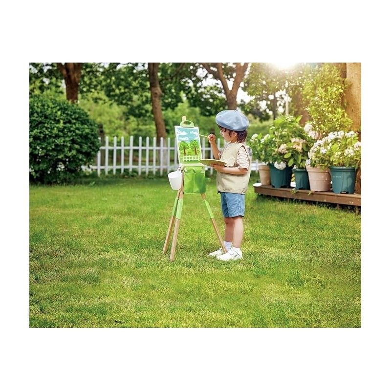 Il Cavalletto portatile in bambù di Hape può essere usato sia in casa che all'aperto Il Cavalletto portatile in bambù di Hape può essere usato sia in casa che all'aperto