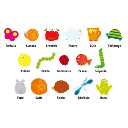 Tutti gli animali che si nascondono tra le pagine del libro Nascondino di Minibombo Tutti gli animali che si nascondono tra le pagine del libro Nascondino di Minibombo