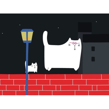 I due protagonisti del libro Grande Gatto Piccolo Gatto di Minibombo