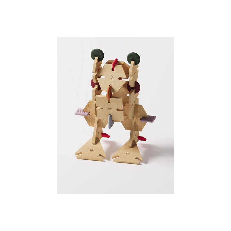 Esempio di costruzione di un dinosauro con i blocchi di legno di Bavvic Esempio di costruzione di un dinosauro con i blocchi di legno di Bavvic