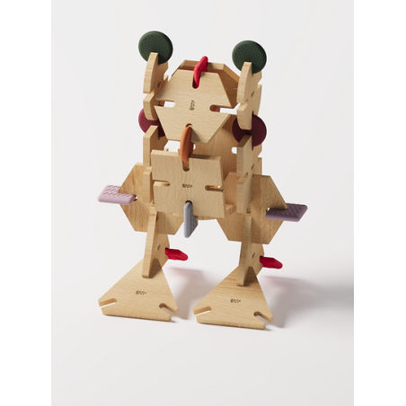 Esempio di costruzione di un dinosauro con i blocchi di legno di Bavvic Esempio di costruzione di un dinosauro con i blocchi di legno di Bavvic