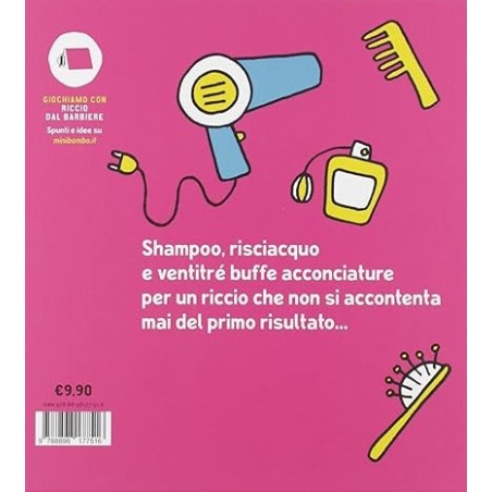 Il retro del libro Riccio dal barbiere di Minibombo Il retro del libro Riccio dal barbiere di Minibombo
