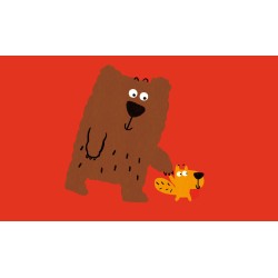 Uno scoiattolo e un orso che si incontrano in una situazione particolare nel libro Se incontrassi un orso di Minibombo Uno scoiattolo e un orso che si incontrano in una situazione particolare nel libro Se incontrassi un orso di Minibombo