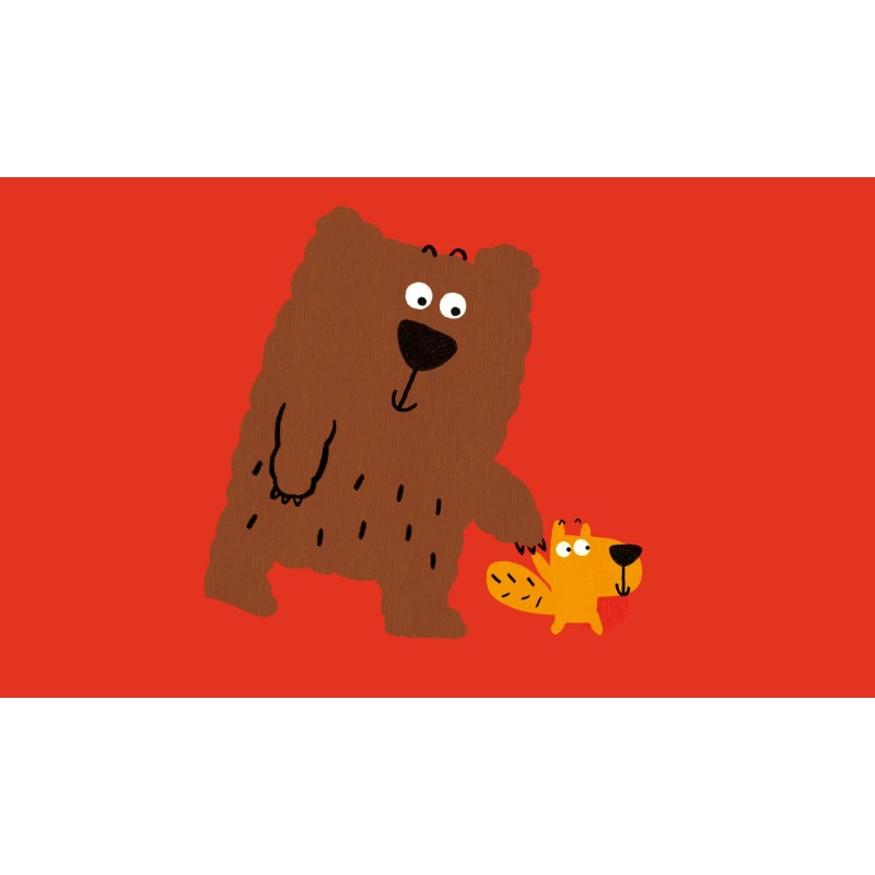 Uno scoiattolo e un orso che si incontrano in una situazione particolare nel libro Se incontrassi un orso di Minibombo Uno scoiattolo e un orso che si incontrano in una situazione particolare nel libro Se incontrassi un orso di Minibombo