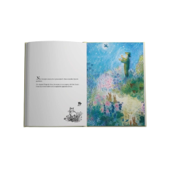 Una delle illustrazioni dai tanti colori tenui del libro Il piccolo giardiniere di Storiedichi Edizioni Una delle illustrazioni dai tanti colori tenui del libro Il piccolo giardiniere di Storiedichi Edizioni