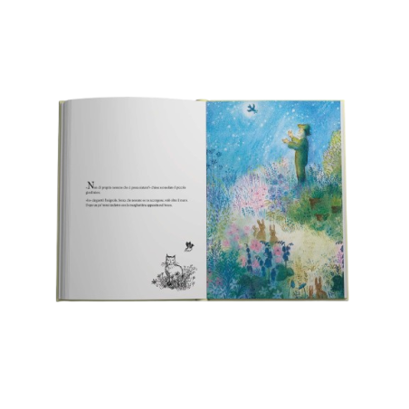 Una delle illustrazioni dai tanti colori tenui del libro Il piccolo giardiniere di Storiedichi Edizioni Una delle illustrazioni dai tanti colori tenui del libro Il piccolo giardiniere di Storiedichi Edizioni