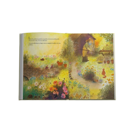 L'immagine del giardino protagonista del libro Il piccolo giardiniere di Storiedichi Edizioni