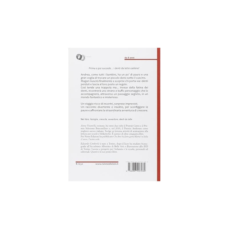 Il retro del libro Il mistero del dente perduto di Notes Edizioni Il retro del libro Il mistero del dente perduto di Notes Edizioni