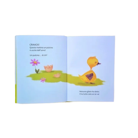 Il dolcissimo pulcino protagonista del libro Chi sono? di Notes Edizioni Il dolcissimo pulcino protagonista del libro Chi sono? di Notes Edizioni