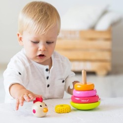 La Gallina impilabile di Goula ideale per bambini dai 18 mesi La Gallina impilabile di Goula ideale per bambini dai 18 mesi