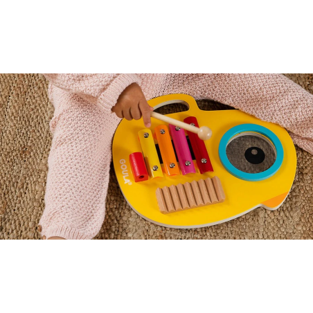 Tiki 3 in 1: Xilofono, Güiro e tamburo per bambini da 1 anno Tiki 3 in 1: Xilofono, Güiro e tamburo per bambini da 1 anno